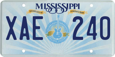 MS license plate XAE240