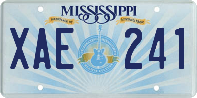 MS license plate XAE241