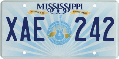 MS license plate XAE242