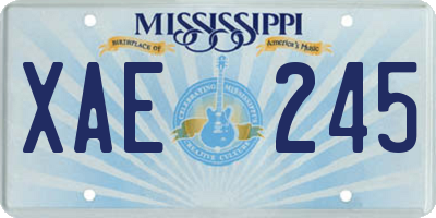 MS license plate XAE245