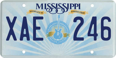 MS license plate XAE246