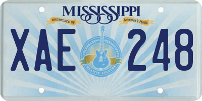 MS license plate XAE248