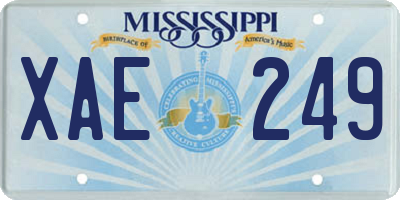 MS license plate XAE249