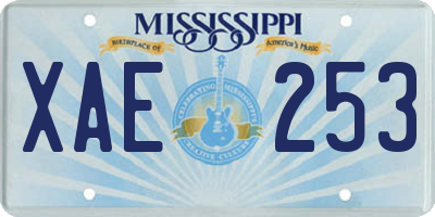 MS license plate XAE253