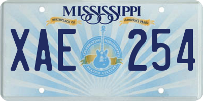 MS license plate XAE254