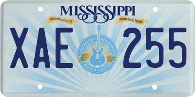 MS license plate XAE255