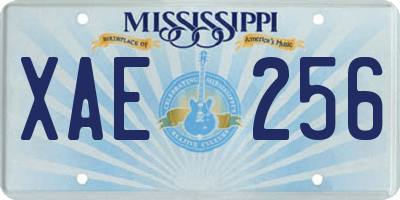 MS license plate XAE256