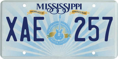 MS license plate XAE257