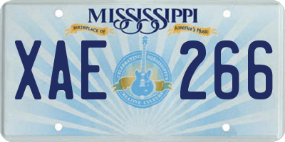 MS license plate XAE266