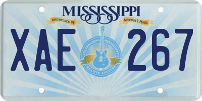 MS license plate XAE267