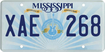 MS license plate XAE268