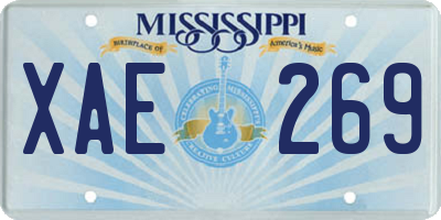 MS license plate XAE269