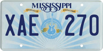 MS license plate XAE270