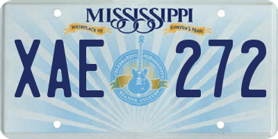MS license plate XAE272