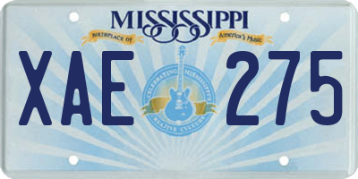 MS license plate XAE275