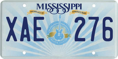 MS license plate XAE276