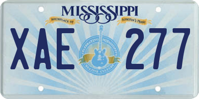 MS license plate XAE277