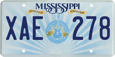MS license plate XAE278