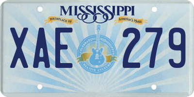 MS license plate XAE279