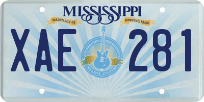 MS license plate XAE281