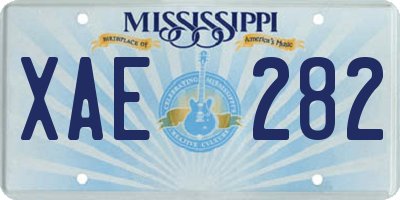 MS license plate XAE282