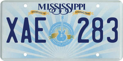 MS license plate XAE283