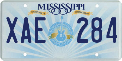 MS license plate XAE284