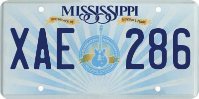 MS license plate XAE286