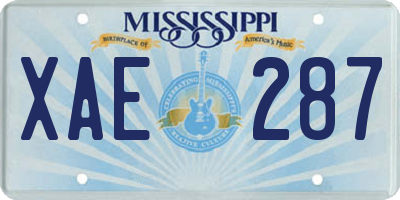 MS license plate XAE287