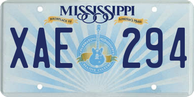 MS license plate XAE294