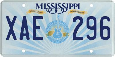 MS license plate XAE296