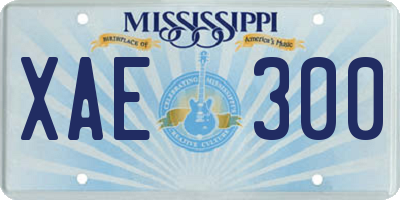 MS license plate XAE300