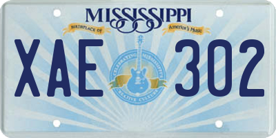 MS license plate XAE302