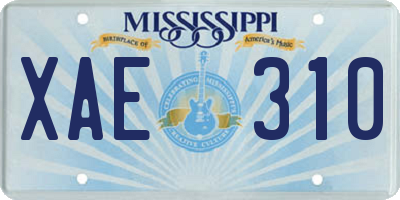 MS license plate XAE310