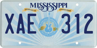 MS license plate XAE312