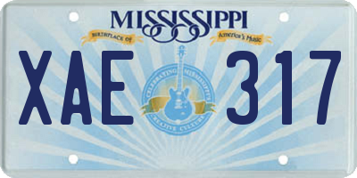 MS license plate XAE317