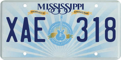 MS license plate XAE318