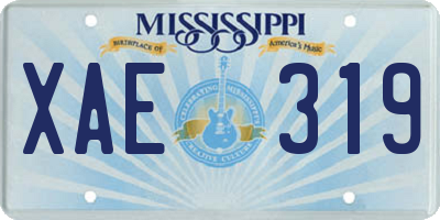 MS license plate XAE319
