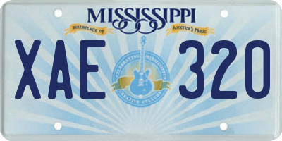 MS license plate XAE320