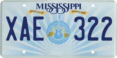 MS license plate XAE322