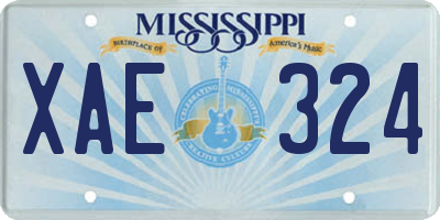 MS license plate XAE324