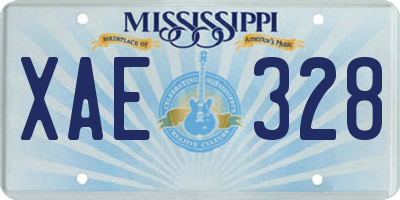 MS license plate XAE328