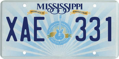MS license plate XAE331