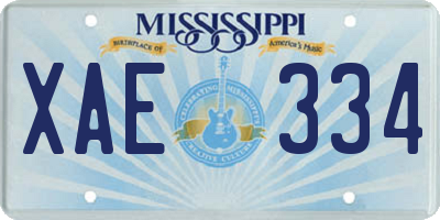 MS license plate XAE334