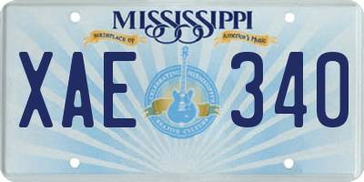 MS license plate XAE340