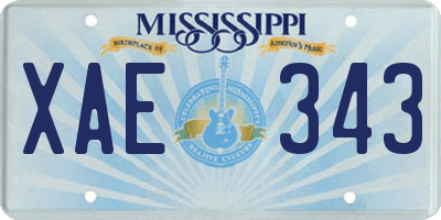 MS license plate XAE343