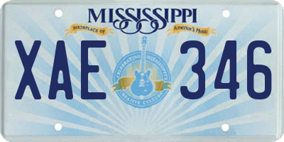 MS license plate XAE346