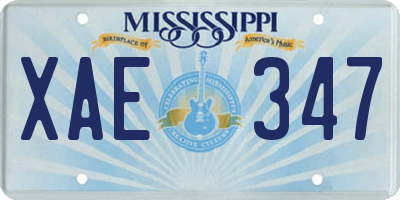 MS license plate XAE347