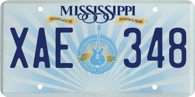 MS license plate XAE348
