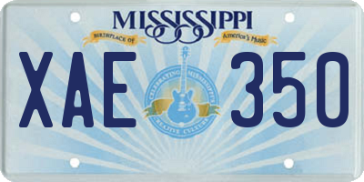 MS license plate XAE350